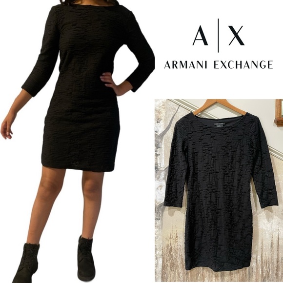 Armani Exchange•Ruffled Texture•Lined•Fitted•3/4 Length Sleeves•Sz Small - Picture 1 of 10
